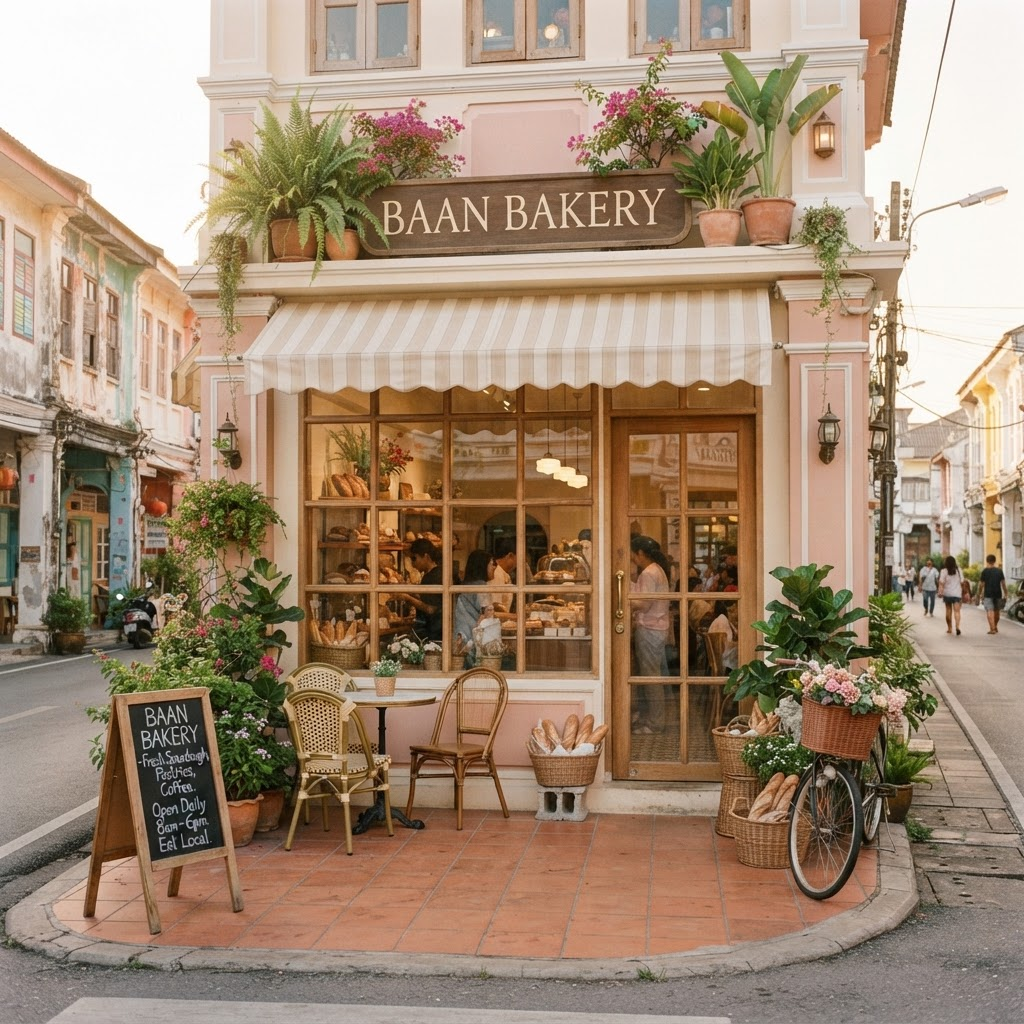 The KN Light & Sip bakery and café storefront in Phuket